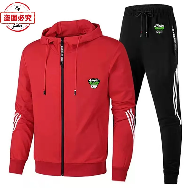 Ninja locomotive logo racing suit casual sportswear men's spring and autumn suit Ninja work clothes group clothes