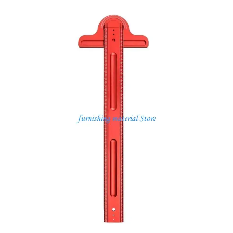 Y5GD T Type Ruler Aluminum Woodworking Positioning Scribing Square Ruler Gauge Adjustable Protractor Carpenters DIY Accessory