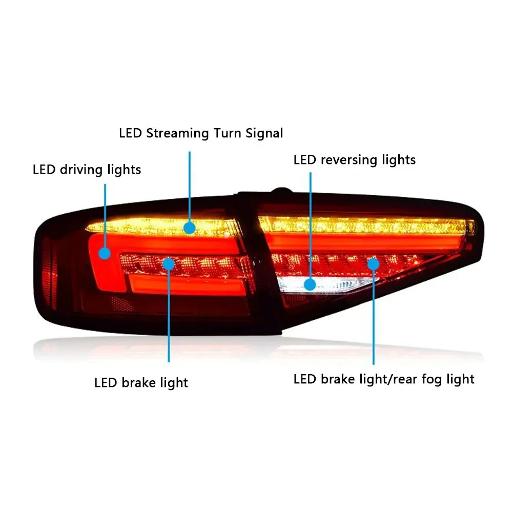 Tail Light Assembly for Audi A4L 13-16 Flowing Taillight Turn Signal LED modification Old to New B9 and High-end Lamp