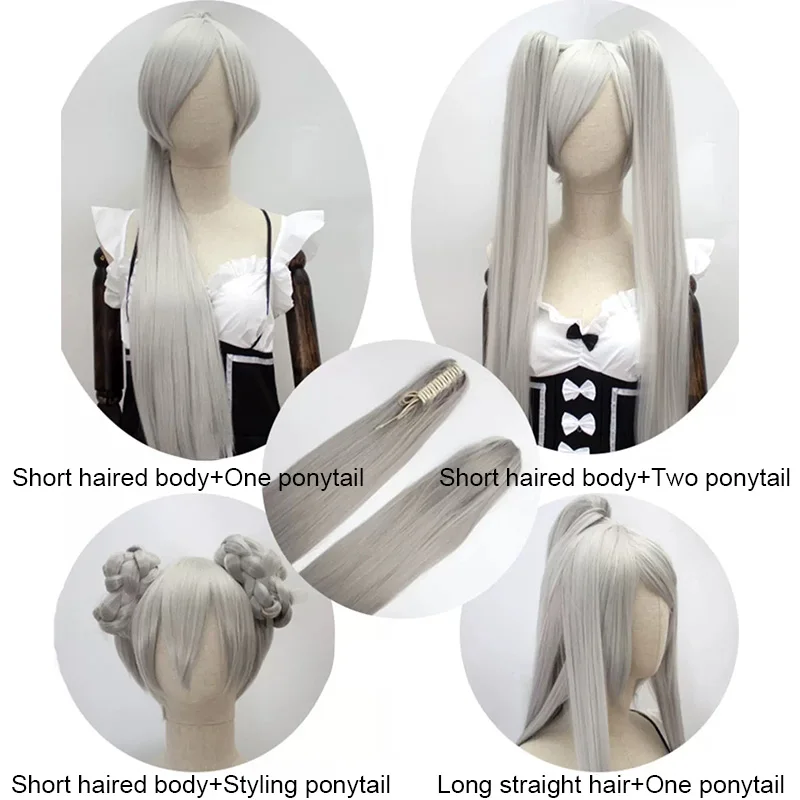 Snoya synthetic 80cm versatile long straight claw clip ponytail extensions for Ancient costume design red purple pink blue black image 5