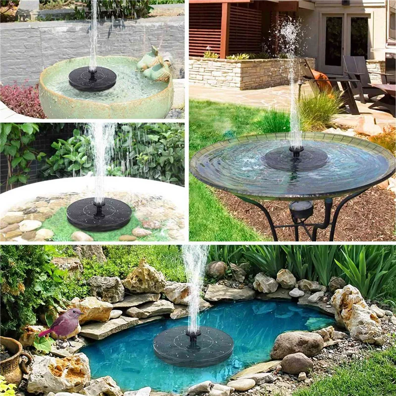 【Must-Haves】Solar Bird Bath Fountain Pump, 3.5W Upgrade With 6 Nozzles, Free Standing Floating Solar Powered Water Feature
