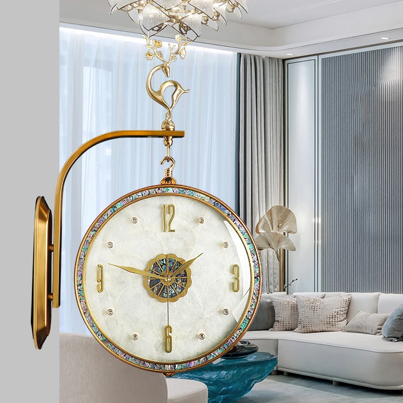 Round Digital Clock Wall Silent Luxury Vintage Modern Interior Clock Wall Aesthetic Relogio De Parede Living Room Decoration