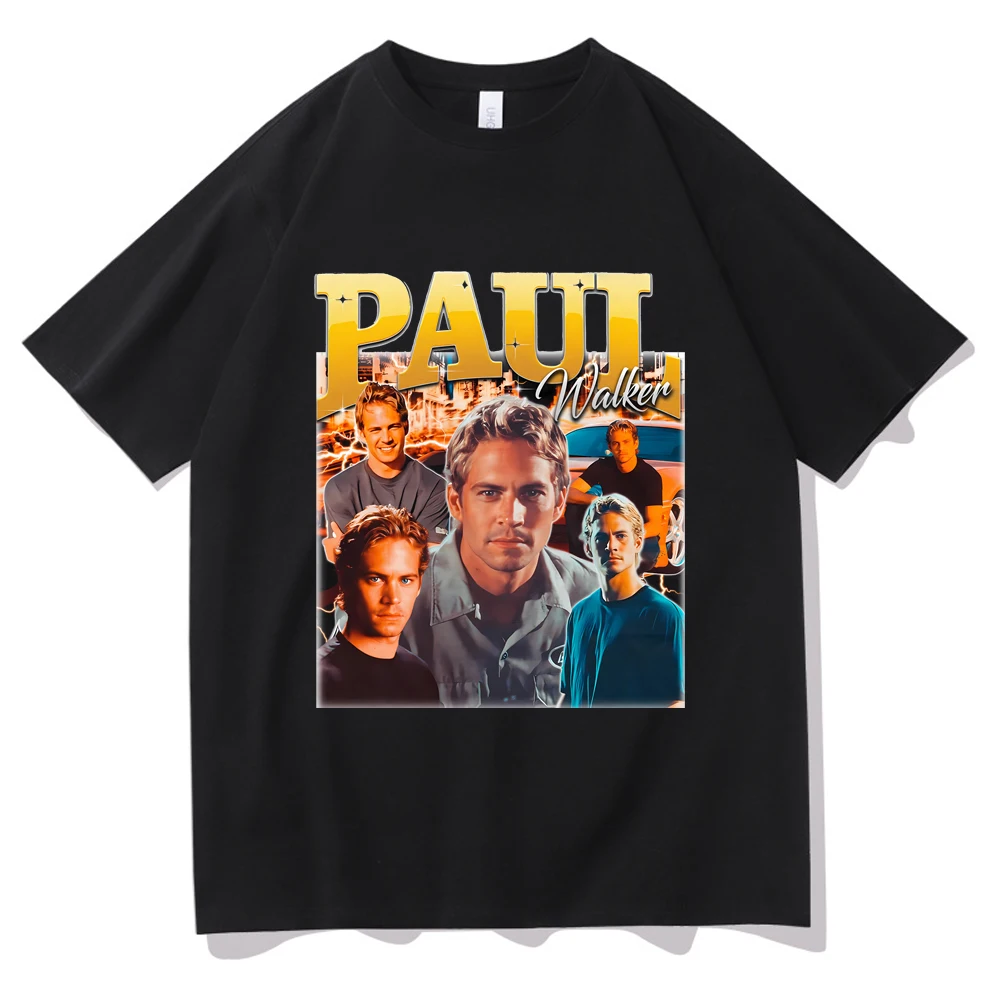 

Unisex Fashion Casual Short Sleeve Tees Funny Paul Walker Graphic T Shirts Male High Quality Soft Cotton Loose O-neck Streetwear