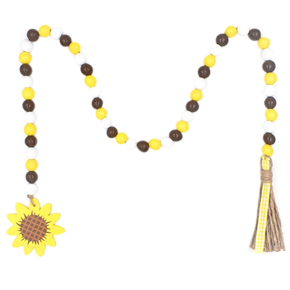

Wooden Beads String Decor Wall Hanging Pendant Tassel Rope Ornament Party Supply Festive Home Decoration Unique Gift For