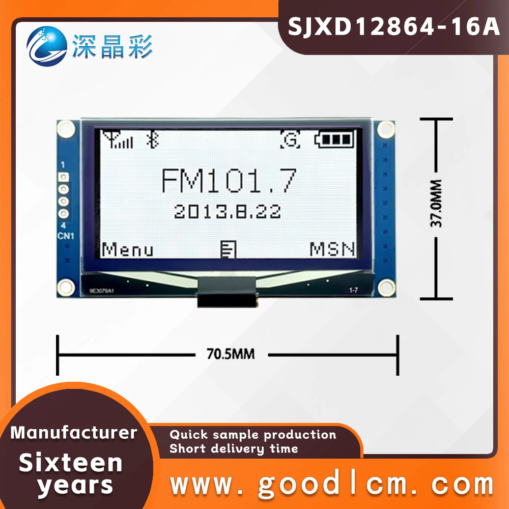 Fabriek Lage Prijs Directe Verkoop Lcd 12864 Dot Matrix Scherm 12864-16a Wit Op Zwart Scherm Kosten Performoled Module