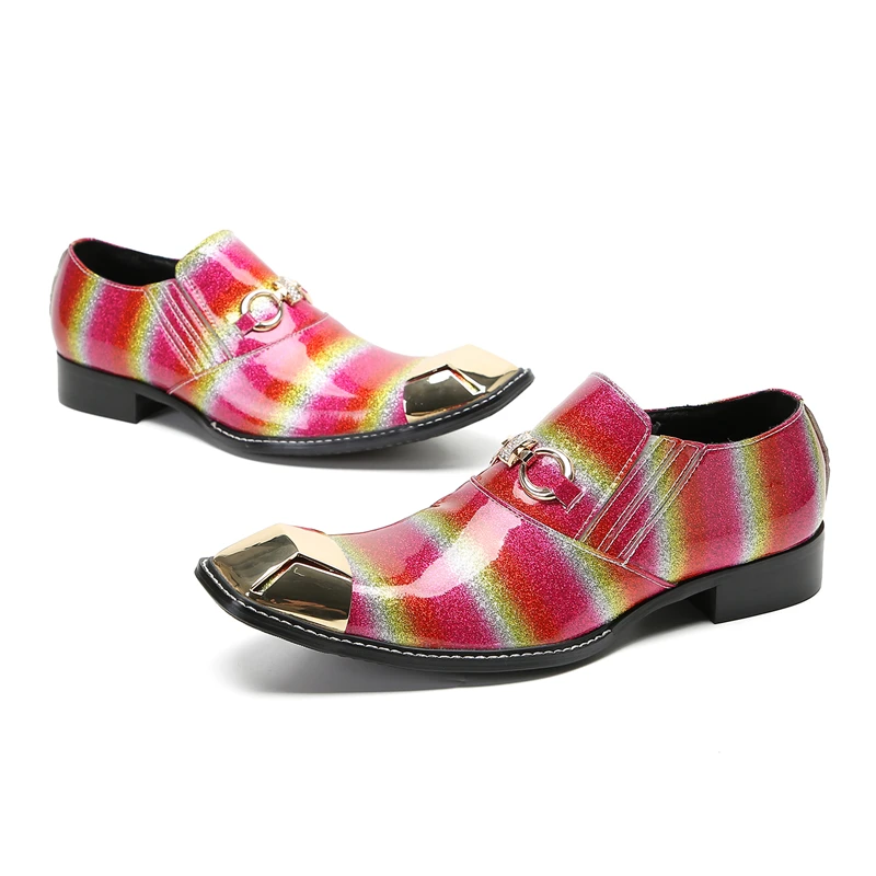 Quadratische quadratische Niet Stil lässige Lederschuhe modische Persönlichkeit bequeme Herren schuhe trend ige Leder neunte Hosen Schuhe – Detail 23