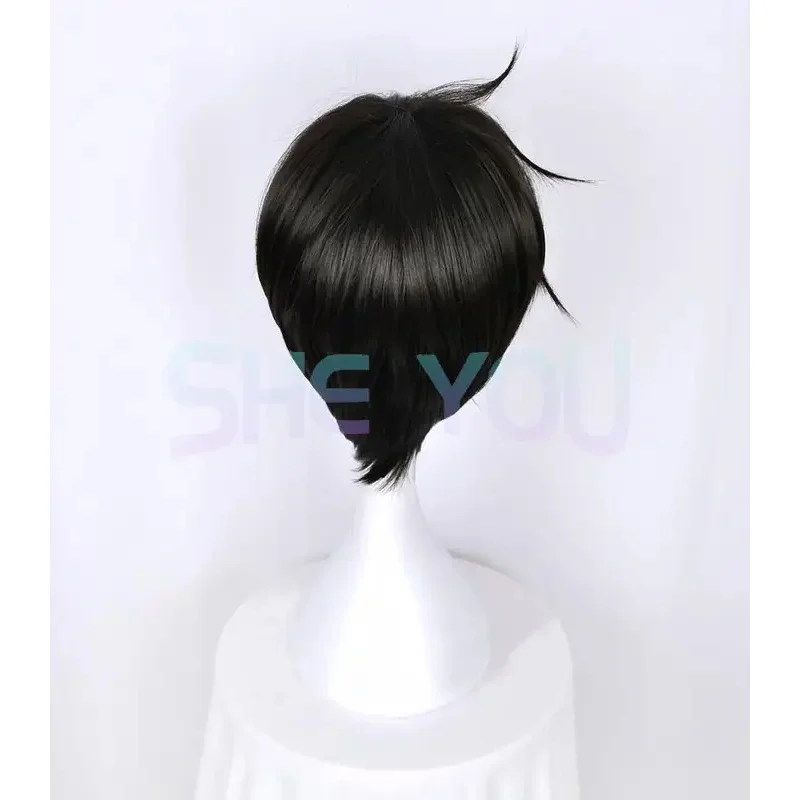 Kurohitsuji Black Butler Sebastian Michaelis Short Black Cosplay Costume Wig Heat Resistance Fibre Hair Free Wig Cap