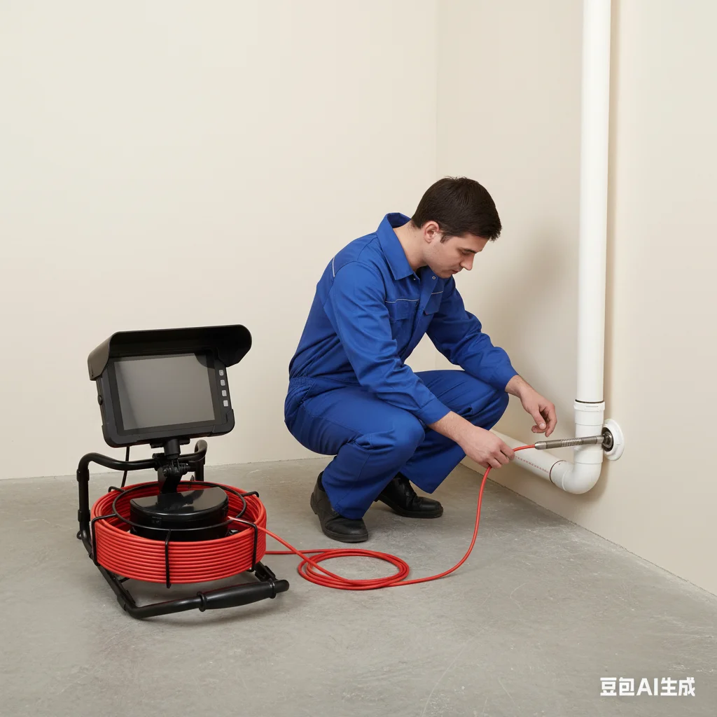 Mini Pipe Drain Sewer Inspection Camera System CMOS Memory Card Aperture F0.90 IP68 Waterproof Built-in Mic 4MP 1 Year