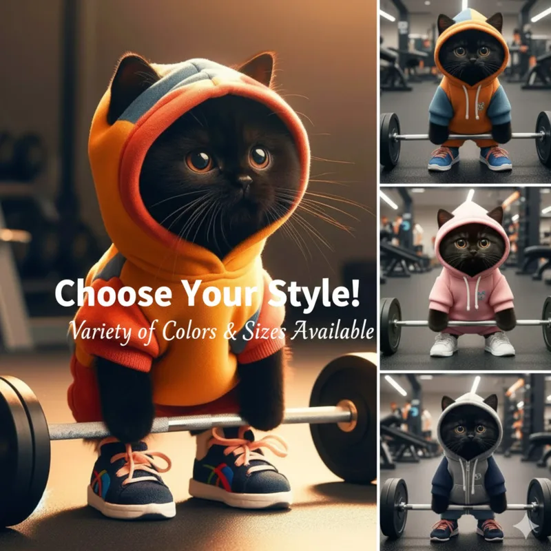 

Cat Sculpture Cute Fitness Sculpture Home Desk Decor Adorable Gym Cat Figurine Cartoon Funny Animal Gift Adorable Cat Lovers New