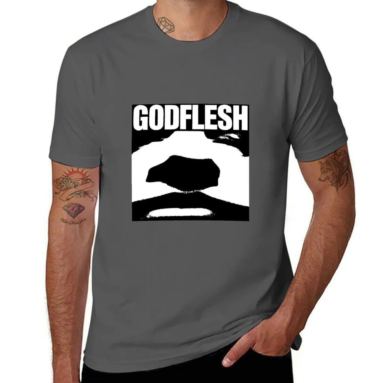 

Godflesh - Crush My Soul T-Shirt Minimalist Plain Crew Neck T-Shirt