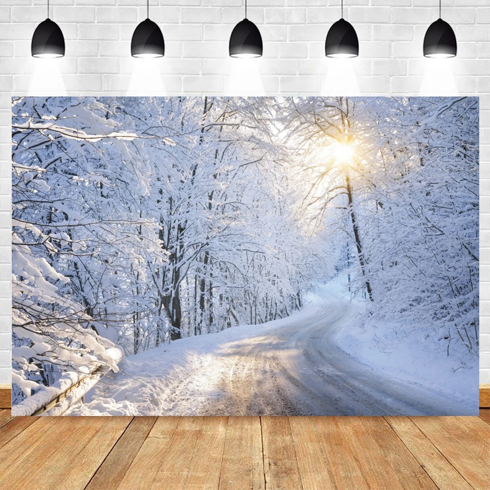 Winter Nature Scenery Photography Backdrop Snow Scene Forest Photographic Baby Portrait Background Photo Studio Photophone Props