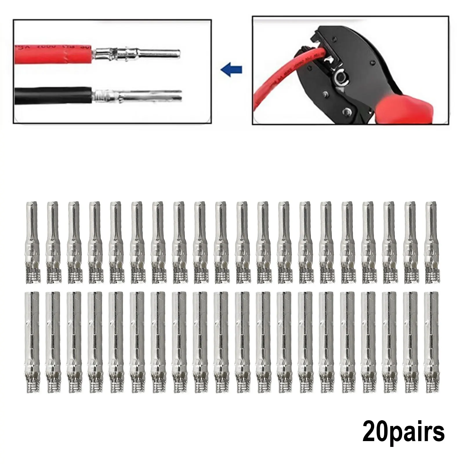 20 Pairs of Male/Female Solar Connector Pins IP65 Waterproof Good Resistance Suitable for Electrical Connections