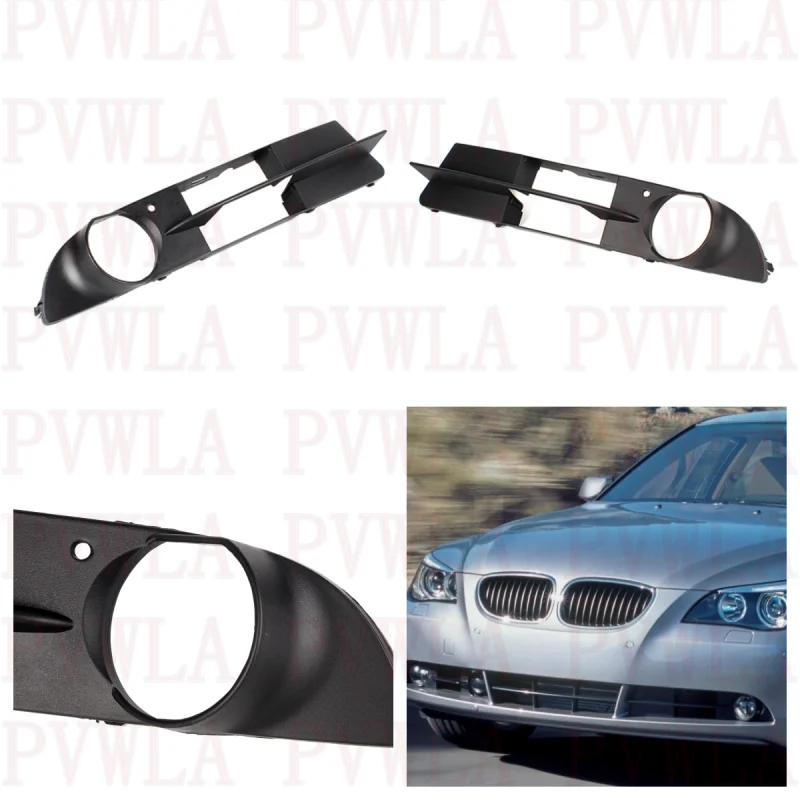 

Pair Front Bumper Fog Lamp Light Grille Cover 51117049243 51117049244 For BMW E60 525i 530i 535i 545i 550i 2004 2005 2006 2007