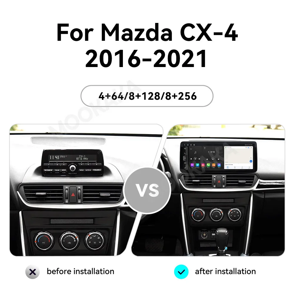 Ultrathin Screen For Mazda CX-4 2016 -2021 Android 13 Car Radio Screen Stereo Receiver Autoradio Multimedia Player GPS Navi Unit