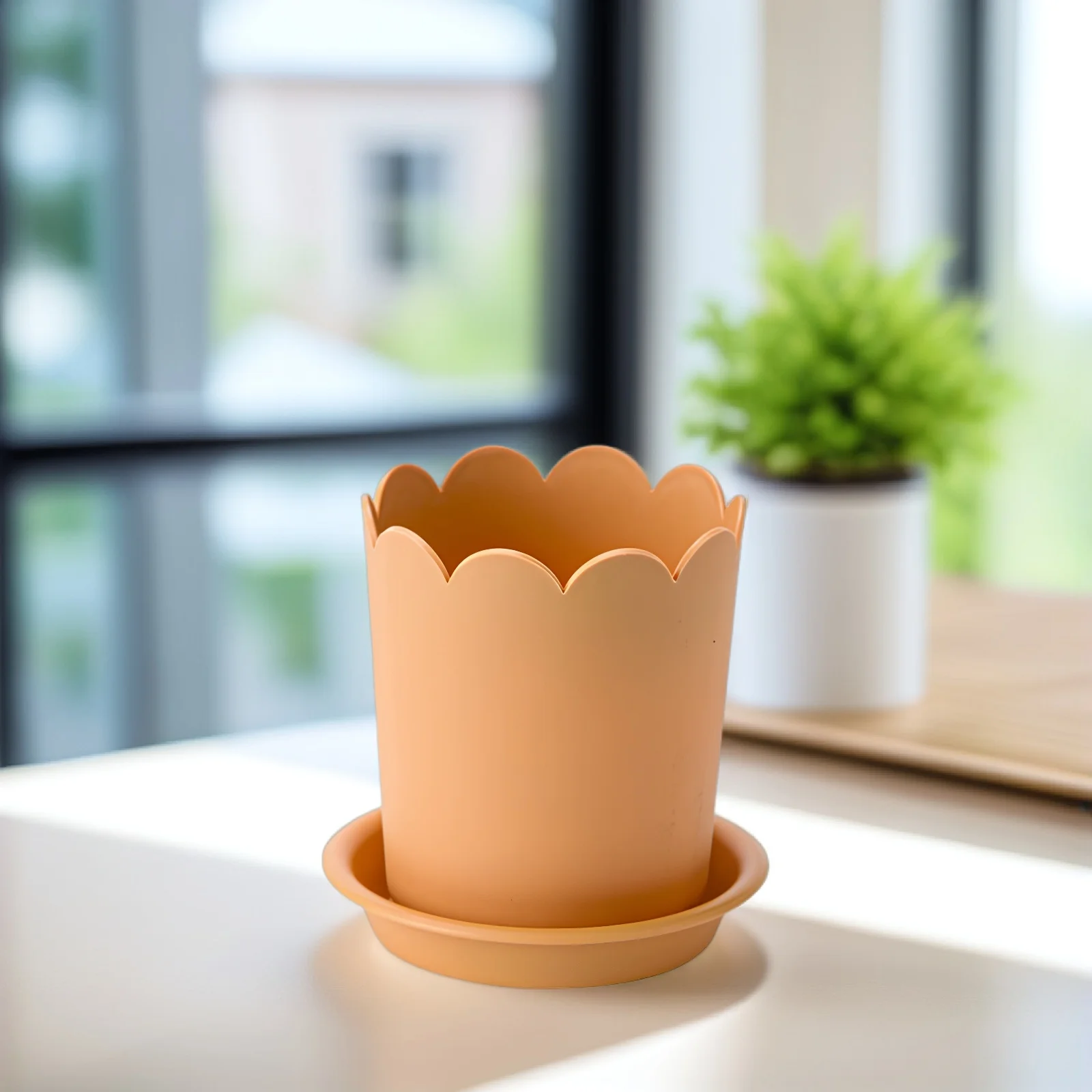 

3 set Plastic Flowerpots 3 Sets Moonlight Rose Planter for Indoor Succulent Plants Gardening Pot Small Medium Plant Holder Easy