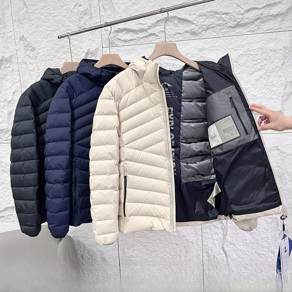 

Ежегодная акция: Легкий мужской пуховик с капюшоном из 95% белого гусиного пуха Tianyu Snow Goose, утепленный, для пар