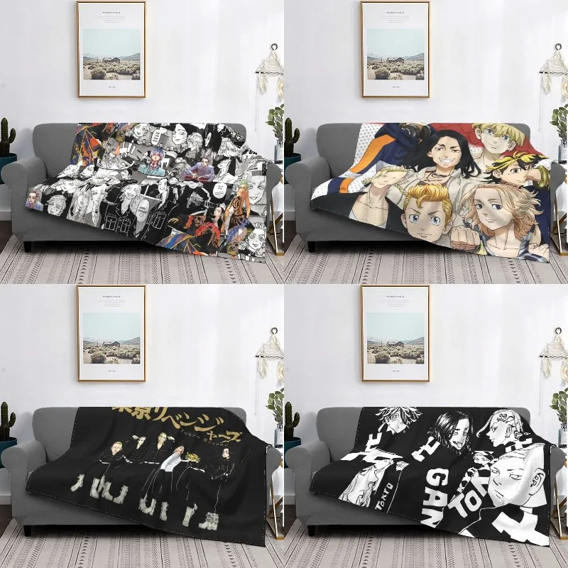 Japan Manga Tokyo Revengers Blankets Breathable Soft Flannel Sprint Tokyo Manji Gang Throw Blanket for Couch Outdoor Bedroom