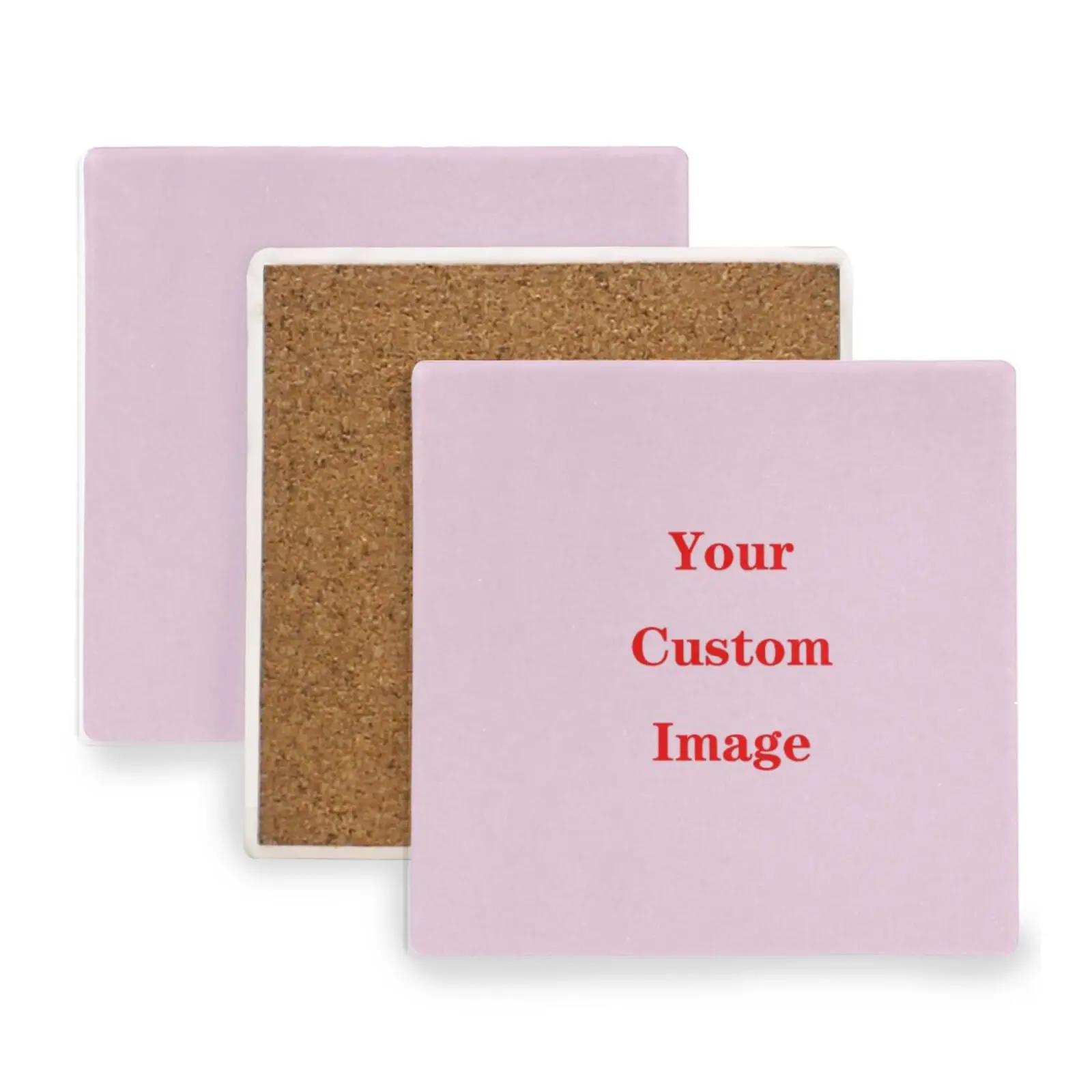 New Custom Square Coasters Ceramic Stone With Cork Backing Prevent Furniture From Dirty Scratched Coasters Set of 4 For All Cups