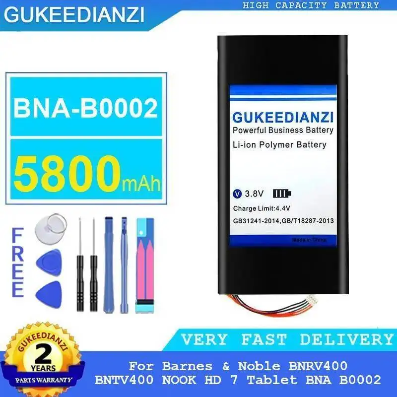 

Safe Tablet Battery For Barnes & Noble BNRV400 BNTV400 Nook HD 7 5800Mah Bna-B0002 Reliable Replacement