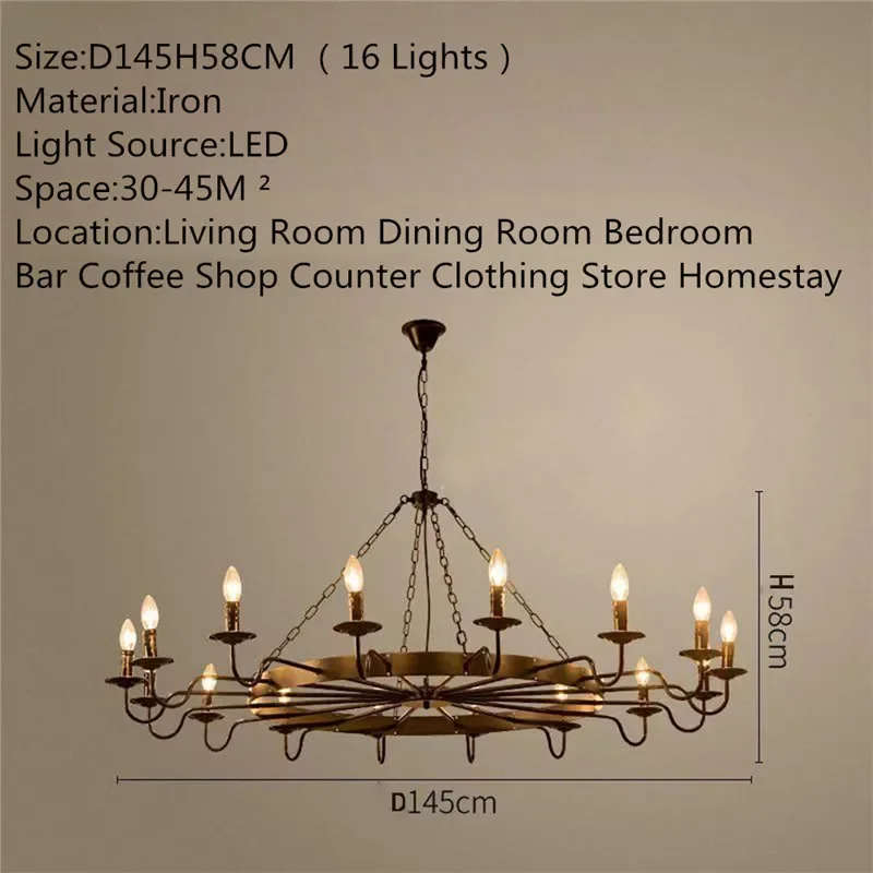 RONIN American Retro Pendent Lamp Industrial Wind Living Room Restaurant Homestay Loft Clothing Store Cafe Bar Box Chandelier