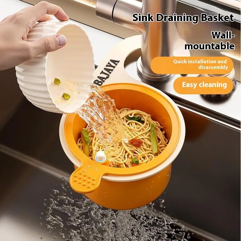 1PCS Adjustable Hanging Sink Drain Basket Kitchen Sink Filter Drainage BowlLeak-Proof Filter Multifunctional Strainer Basket