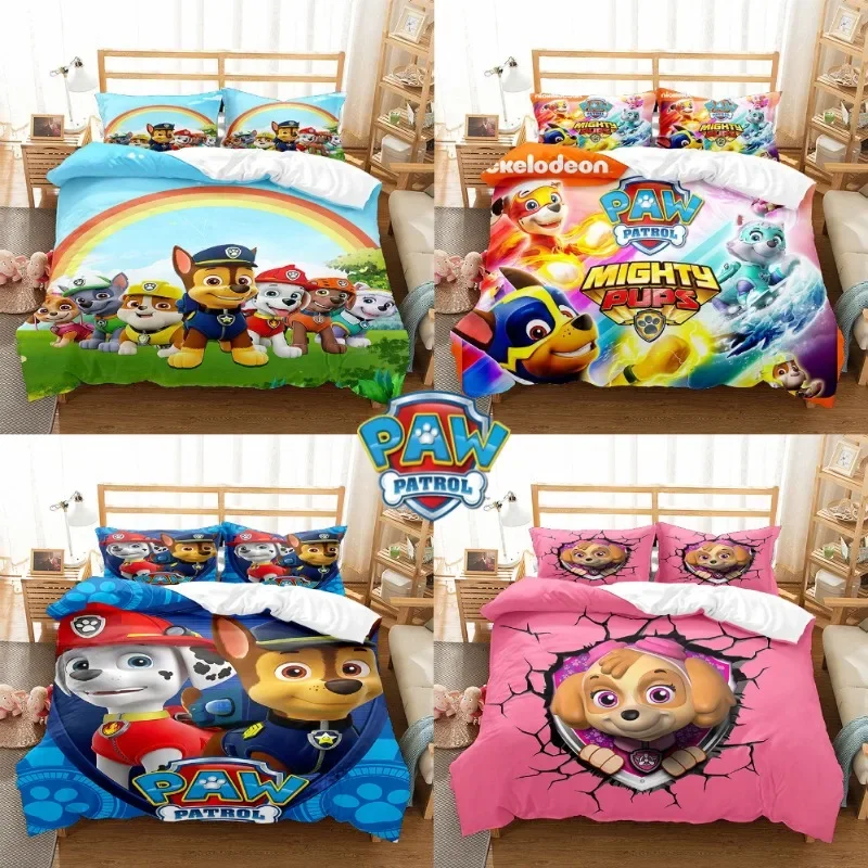 

Paw Patrols Harajuku 3D Print Bedding Set Oversized Quilt Cover Pillowcase Bedroom Decoration Duvet Cover Kids Bed Linen