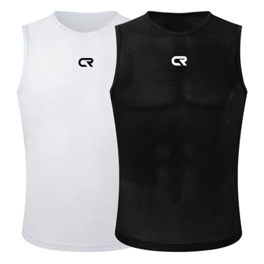 

CR 2 Pack Men's Cycling Base Layer Vests Quick Dry Bike Tank Top Breathable Bike Riding Undershirt for High-Performance Cycling