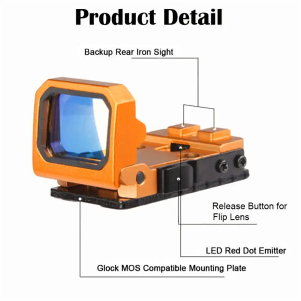 Imagem -04 - Flip up Mini Red Dot Sight Reflexo Holográfico 1x22x16 Ajuste para Pistola Glock Mos