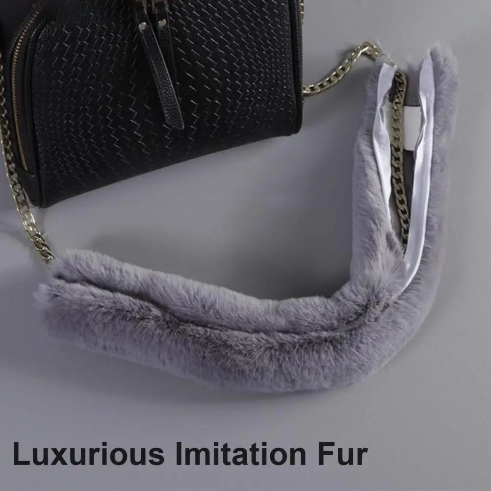 Fluffy Bag Strap Faux Fur Plush Bag Belt Shoulder Handbag Replacement Belt Bag Less Pressure Winter Warm Handles with Zipper