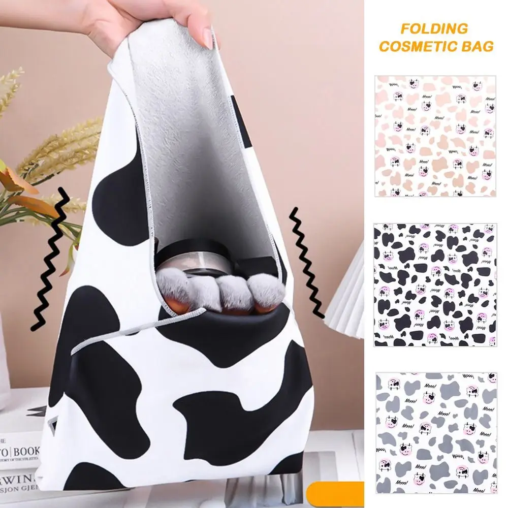 Reusable Folding Cosmetic Bag Wrap Around Pouch Photographic Equipment Accessories Camera Wrap Cloth Digital Computer Cow