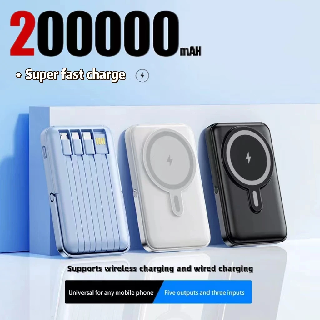 200000Mah Macsafe Magnetische Powerbank Snelle Draadloze Oplader Voor Iphone 15 14 13 12 Xiaomi Huawei Externe Hulpbatterij