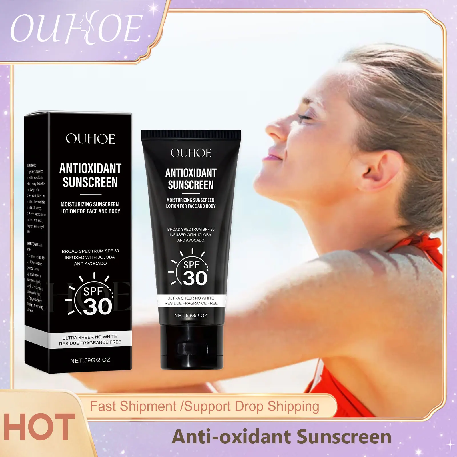 UV Protection Sun Cream Solar Blocker Skin Wh-itening Lotion Anti Oxidant Sunblock Long-Lasting Sunscreen Moisturizer Cream