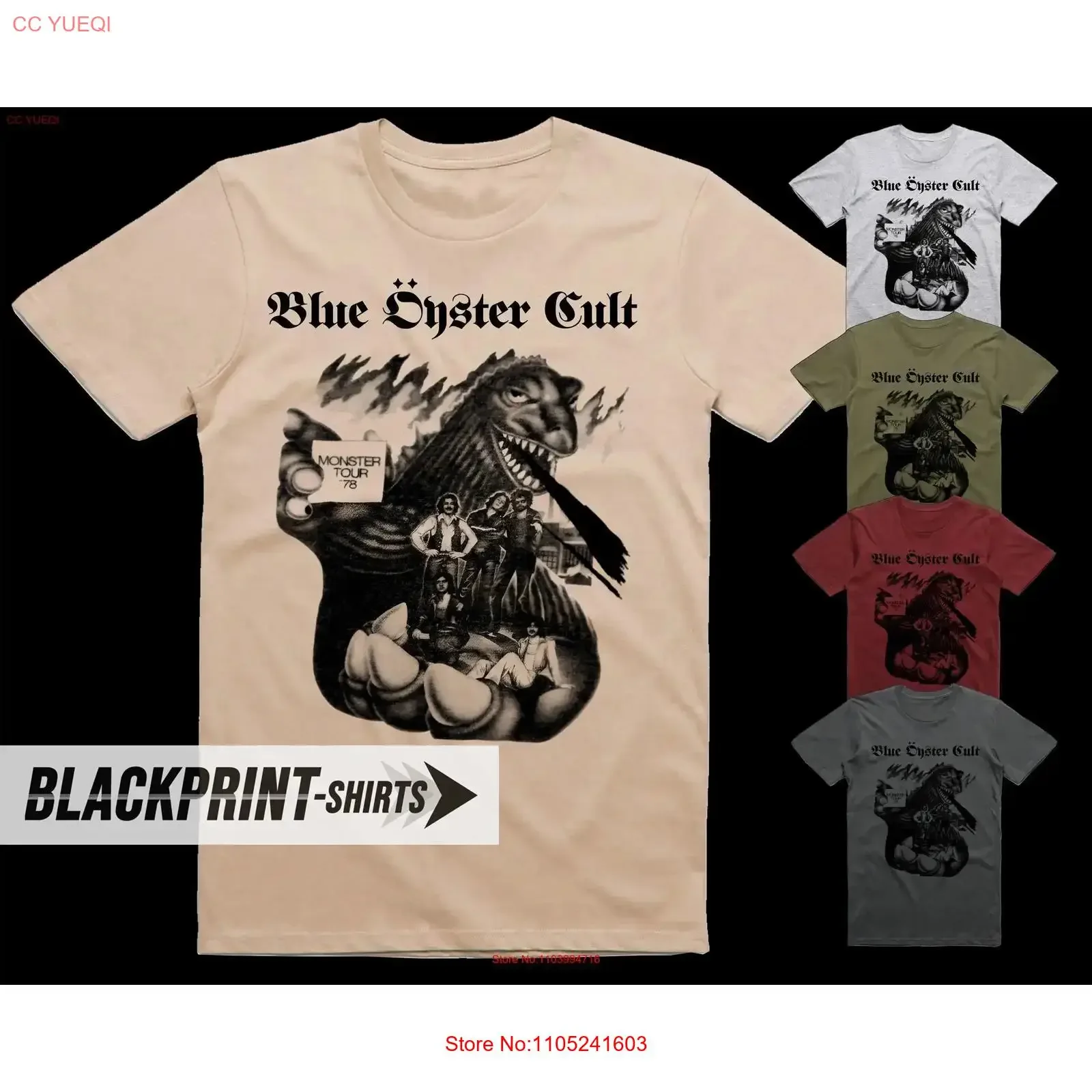 Camiseta Blue Oyster Cult Monster Tour 78 de algodón para hombre, todas las tallas S-5XL, 18 colores, diseño de póster, portada de álbum de banda, estilo vintage lavado, a la moda.