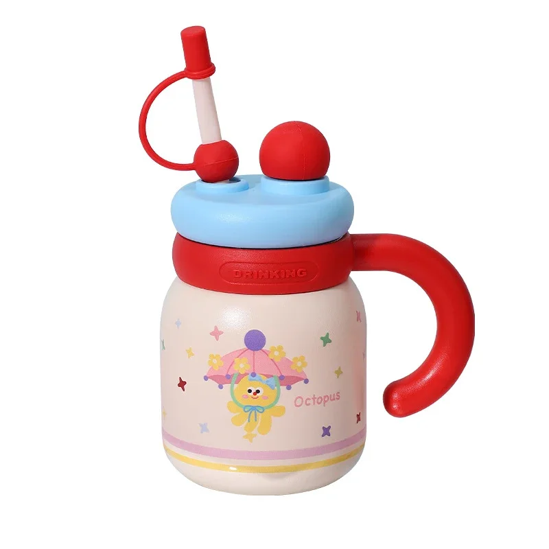 

New 316 Stainless Steel Large Capacity Insulated Water Bottle Cute Straw Belly Tumbler For Home Students Men Daily Drinking Use