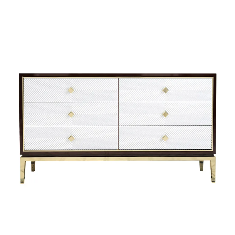 

American light luxury chest of drawers, bedroom Italian solid wood living room porch cabinet, simple modern drawer locker