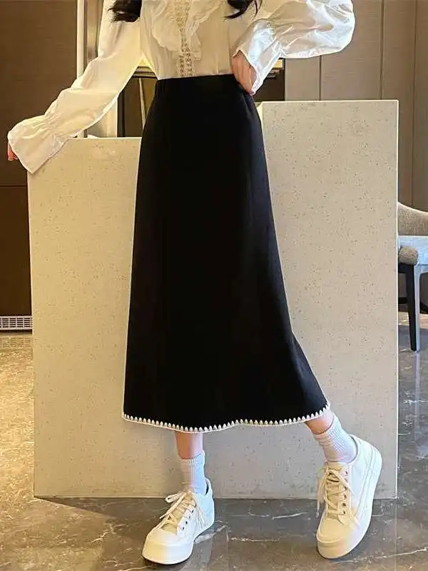 

Летняя тонкая юбка-труба с высокой талией, свободного кроя, из ПВХ-ткани, женская, в стиле Cleanfit, с завышенной талией, А-силуэт, Ciwalk