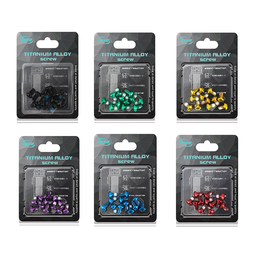 

12 Pcs Mountain Bike Bolts T25 Color Disc Fixing Screws Stainless Steel M5X9mm T25 Repair Tool Red Purple Green Blue Black Gold