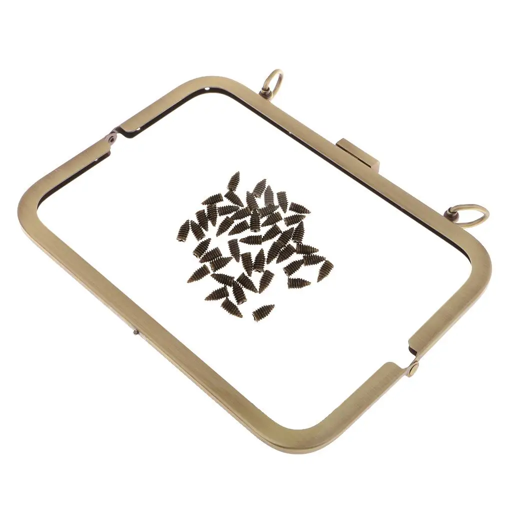 Purse Making Supplies Vintage Metal Arch Frame Bronze Lock for DIY Shoulder Strap Bag Set