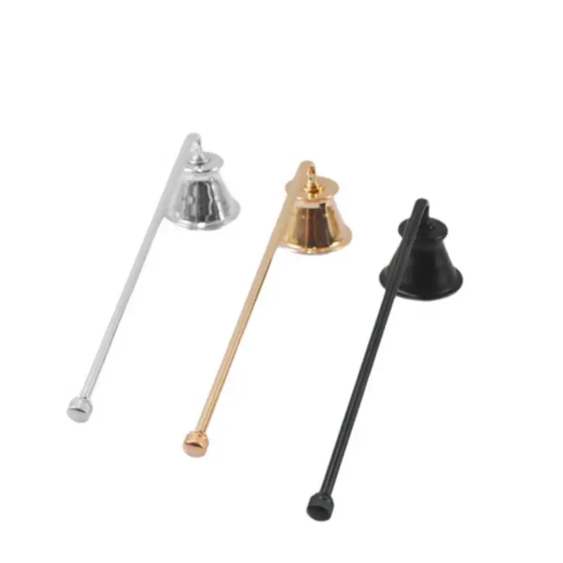 1pc Metal Candle Snuffer Gold/Black/Silver Bell-shape Wick Cover 18cm Handle Vintage Decor Home SPA Hotel