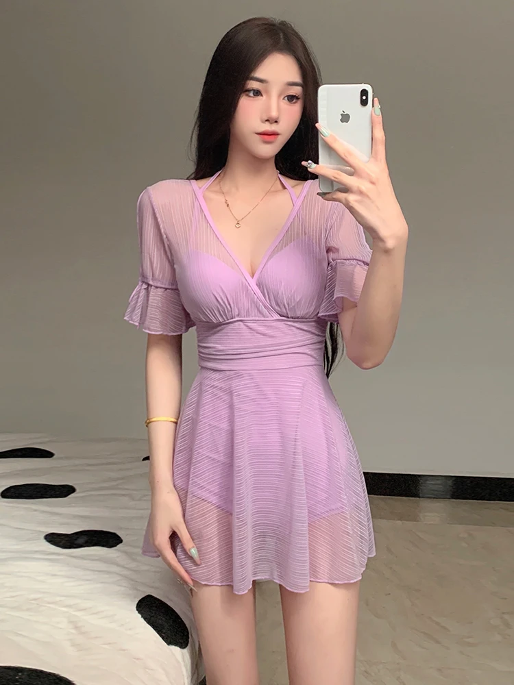 

Консервативный цельный термокупальник для спа-процедур, женский летний корректирующий купальник с эффектом пуш-ап для большой груди, высококачественный купальник больших размеров