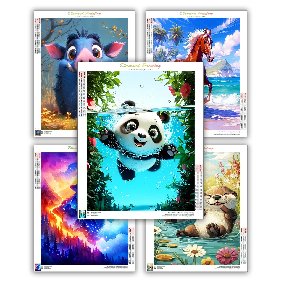 CHENISTORY Diamond Painting Kits Rhinestones Diamond Mosaic Needle Arts Craft Animals For Beginner Stitch Crystal For Handiwork