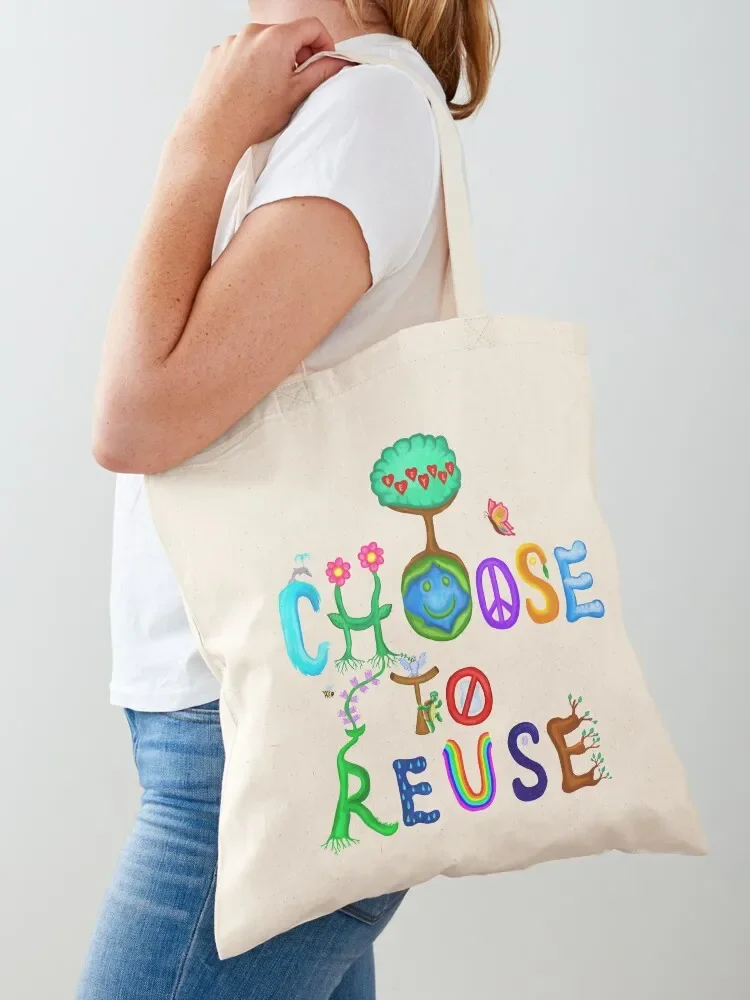 I Choose To Reuse Save the Planet! Tote Bag Eco bag bags luxury women tote bags aesthetic Tote Bag