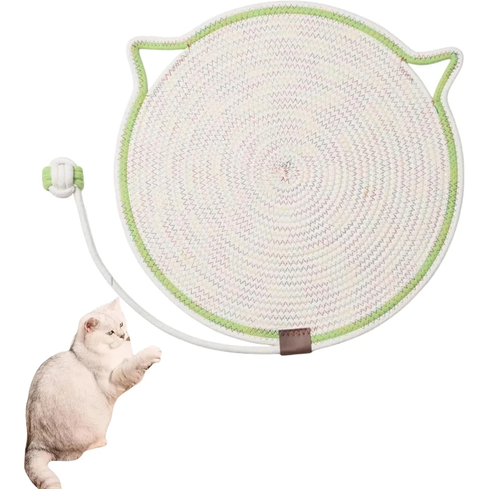 Ein 16,54-Zoll/19,69-Zoll Seilgewebtes Katzen-Kratzbrett-Spielzeug mit Ball, Katzenbett-Schlafmatte, Langlebig und Verschleißfest, Waschbar