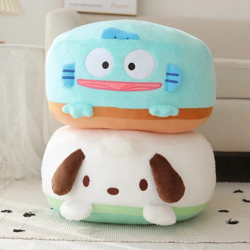 Sanrio Cartoon Cute Plush Office Cushion Round Cushion Soft Bed Pillow Girls Daily Birthday Christmas Surprise Gift