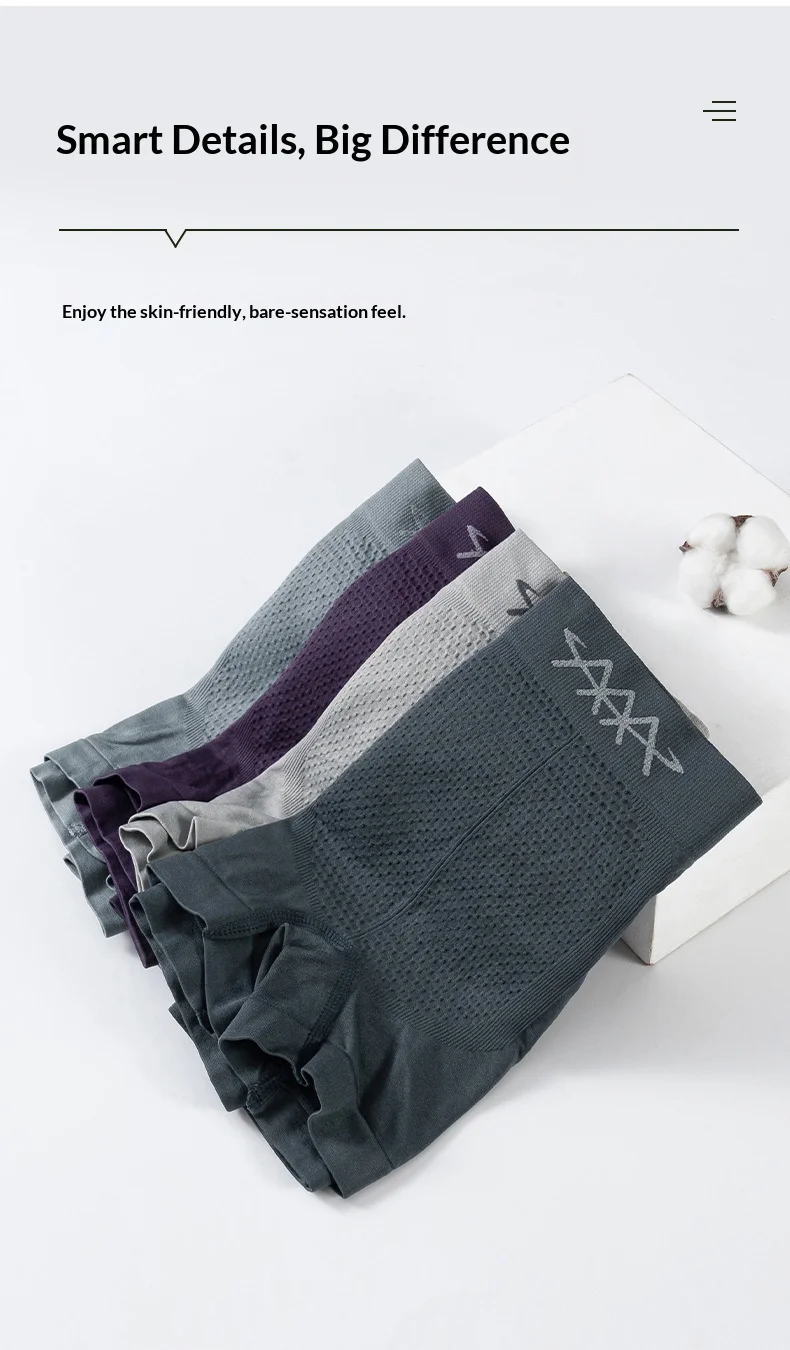 1 Stück Nahtlose Unterwäsche Herren Boxershorts Hochelastische Unterhose Atmungsaktive Slips Sexy Slim Lingerie Eng anliegende Trunks – Detail 3
