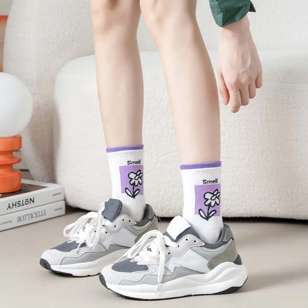 

Winter Funny Expression Streetwear Thick Harajuku Middle Tube Hosiery College Style Hosiery Korean Style Socks Girls Socks