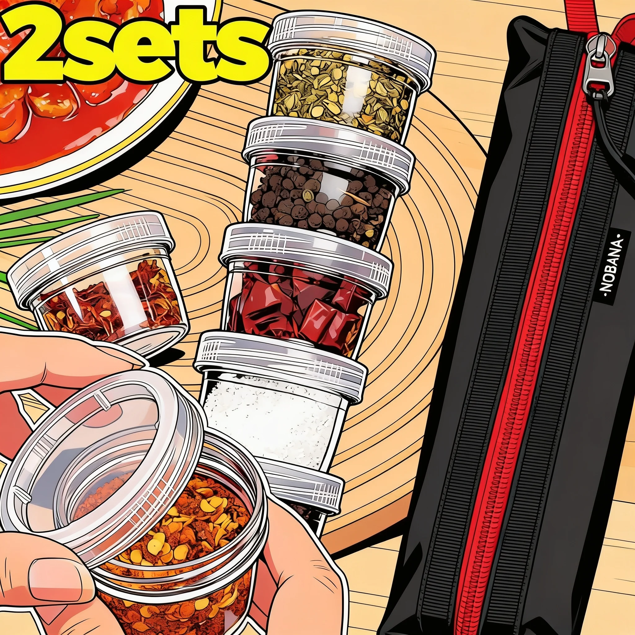 Camping Cooking Container - Portable Spice Rack Camping Travel Spice