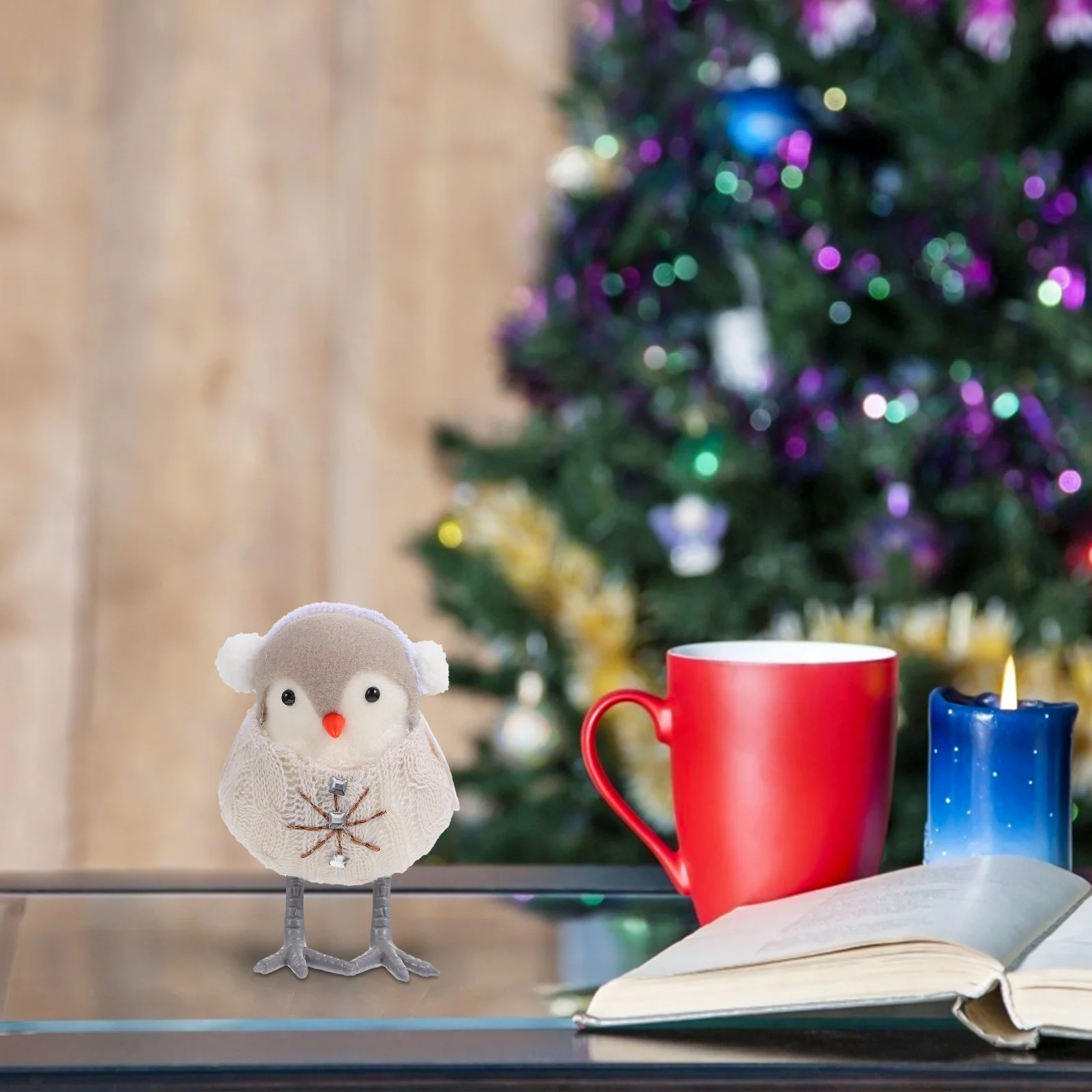 

White Christmas Ornaments Bird Figurine Home Decor and Tree Artificial Decorations Figurines for Party