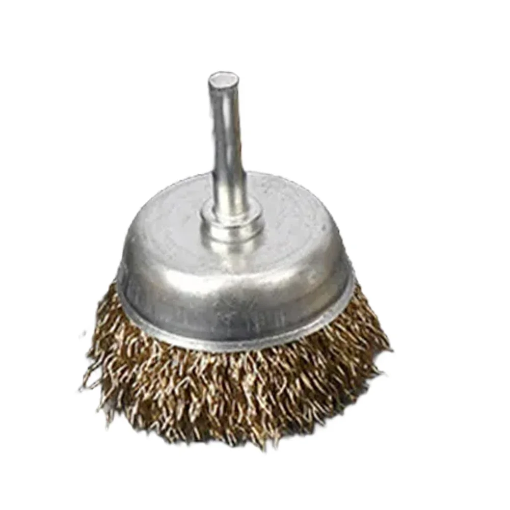 Brosse métallique à bol plat de 50mm, 1 pièce, fil d'acier de haute qualité, c'est plus rapide, tige de roue en fil d'acier argenté