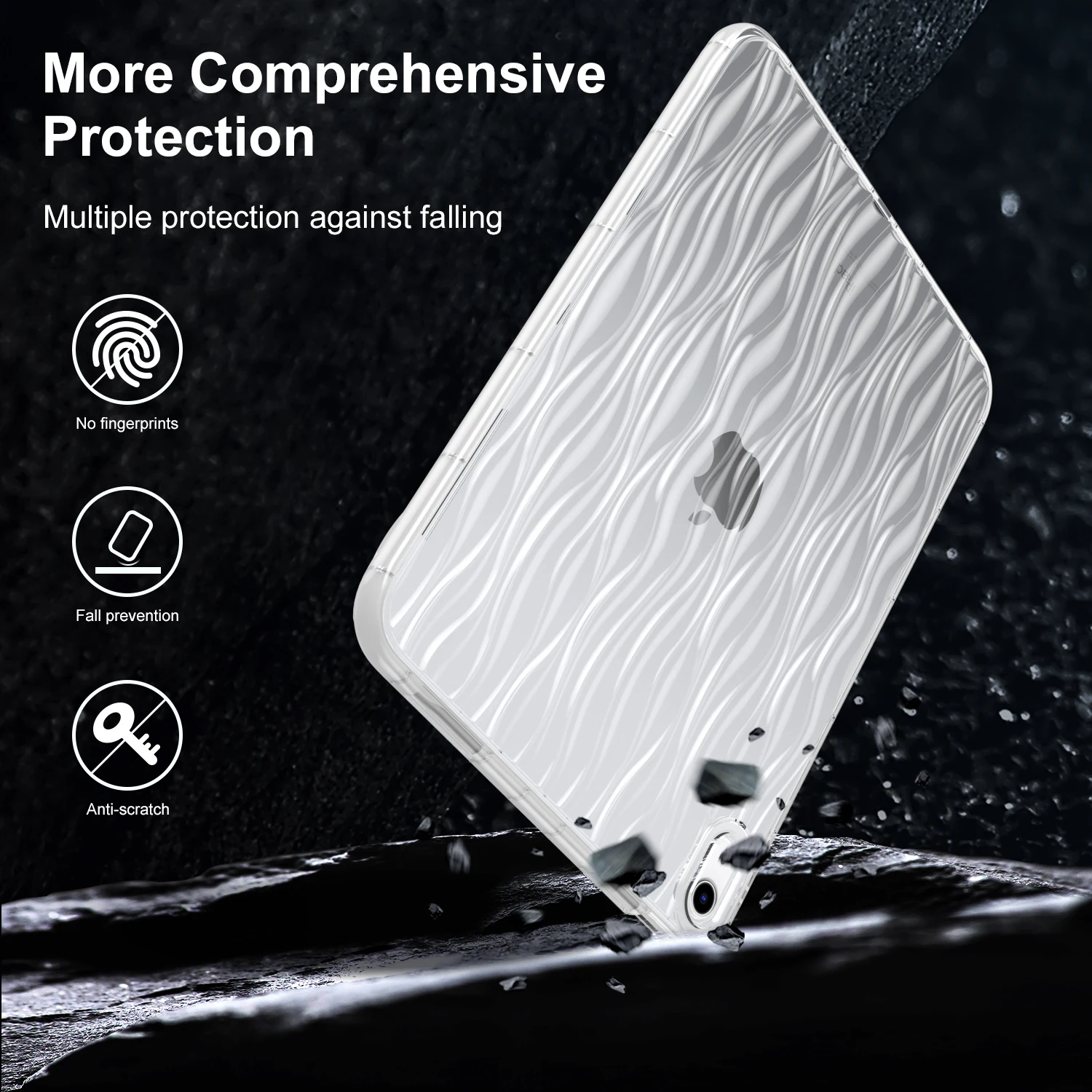 

Чехол для планшета IPAD 10 2022 10,9 дюйма A16 11 дюймов 2025 TPU Wave Ripple Style Чехлы для планшетов MINI 7 AIR 4 5 AIR 11 PRO 11 2024